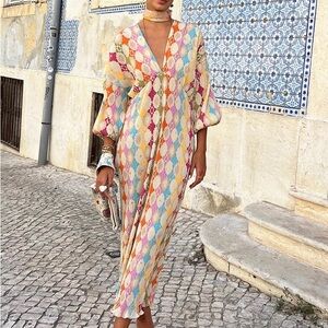 Bohemian Print Maxi Dress